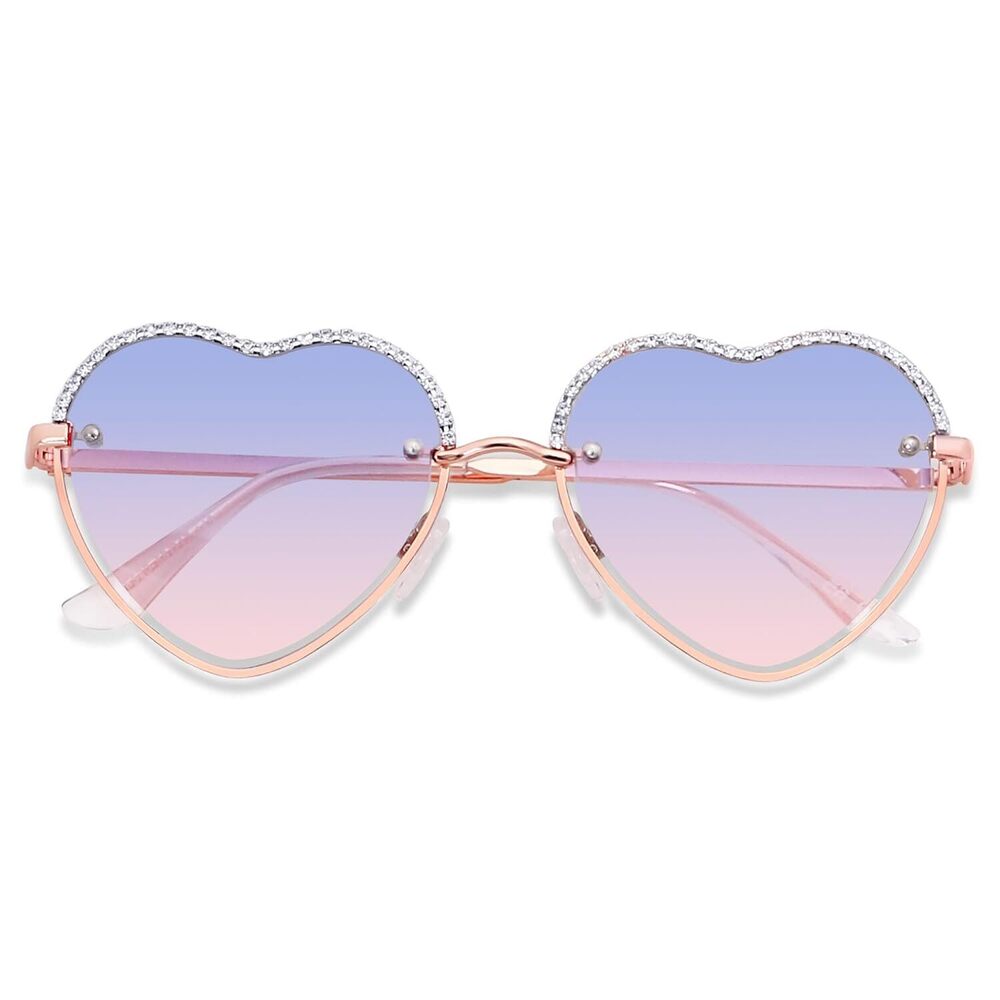 Trendy Heart Shaped Sunglasses Womens Rhinestone Love Eye Sun glasses